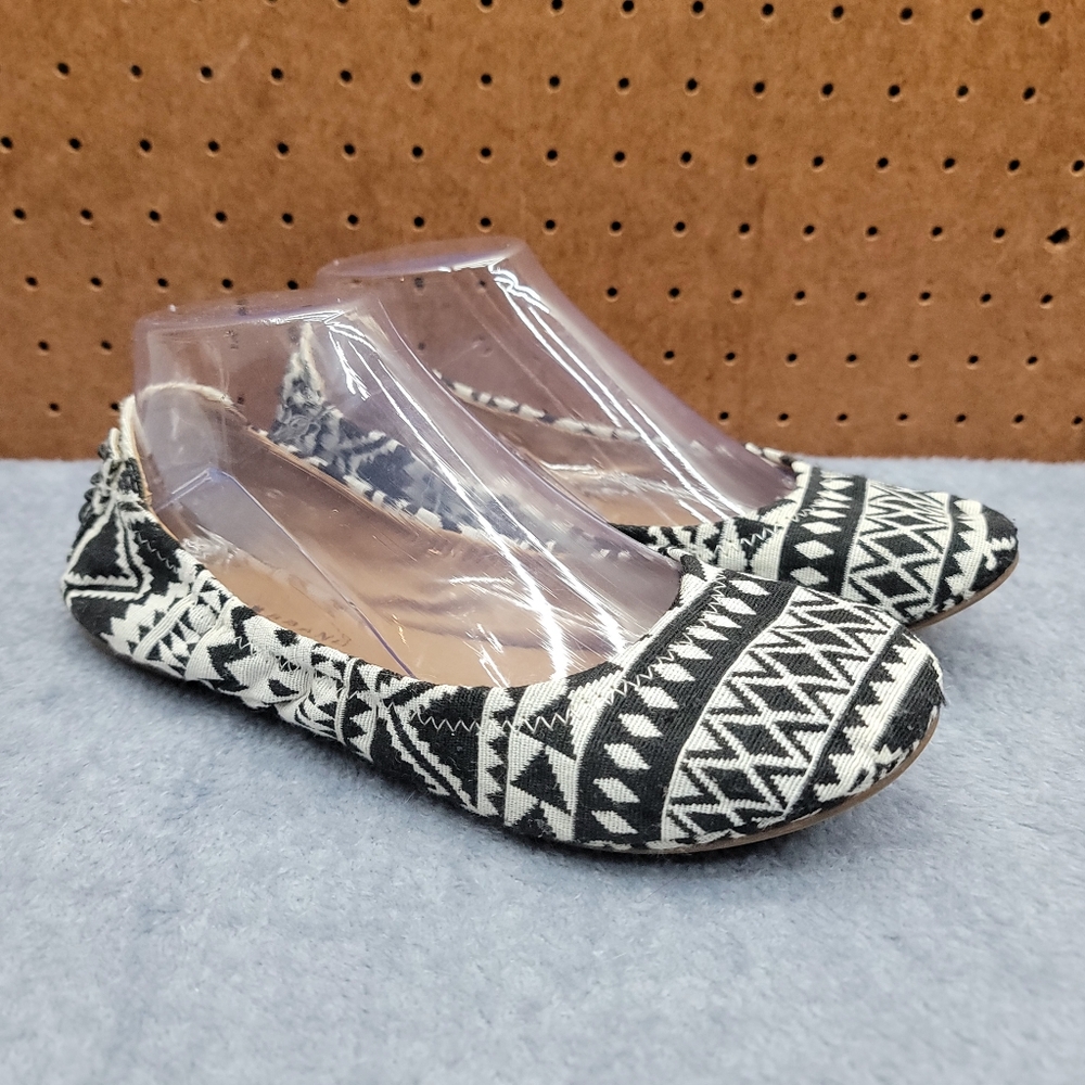 Lucky Brand scrunch ballet aztec print fabric flats shoes